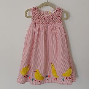 Mini Boden Baby Girls Smocked Chick Appliqué Dress